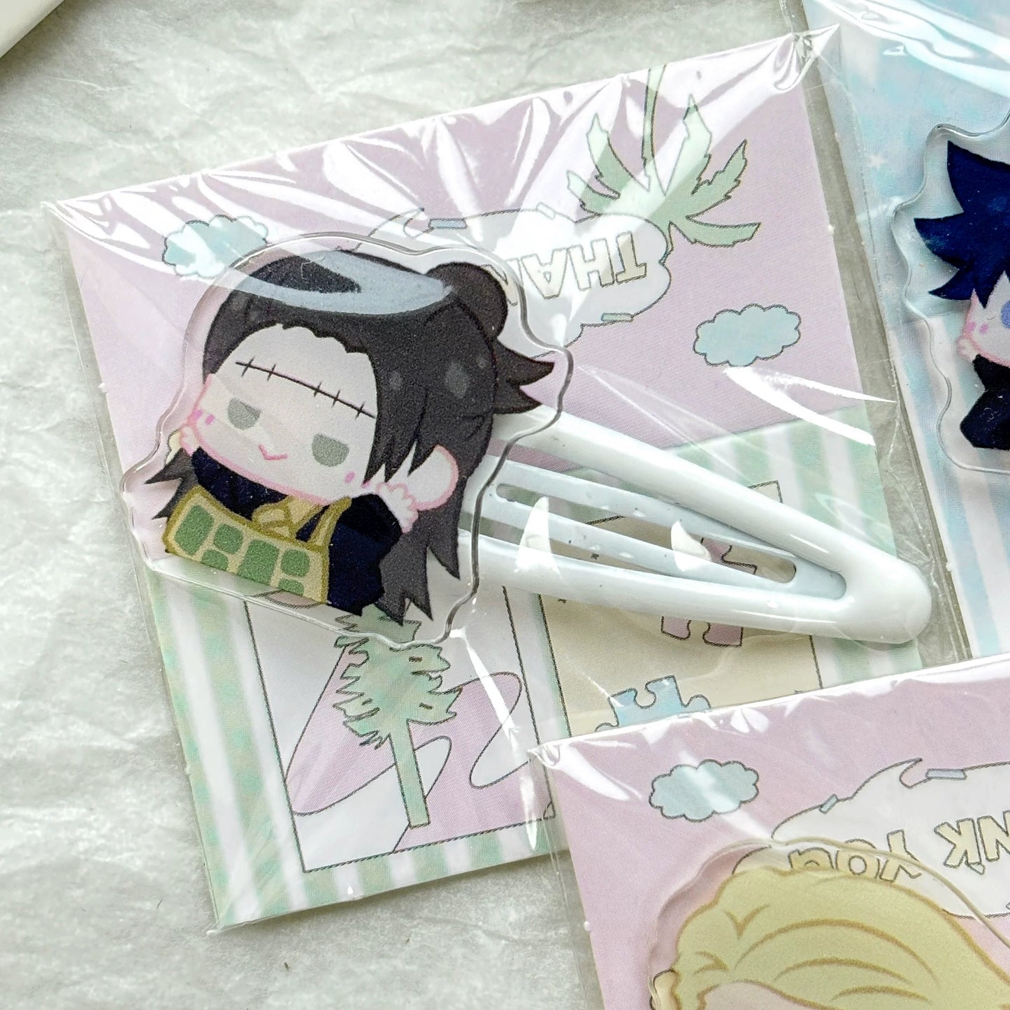 Jujutsu Kaisen Chibi Hair Clips - Pastel Sorcerer Side Bangs Barrette 6-Piece Set