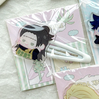 Jujutsu Kaisen Chibi Hair Clips - Pastel Sorcerer Side Bangs Barrette 6-Piece Set