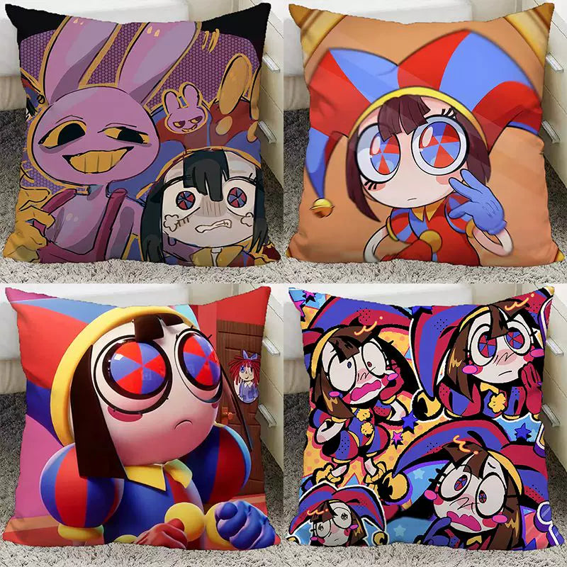 The Amazing Digital Circus Throw Pillow Cases - TADC Pomni & Jax Decorative Cushion Covers - Soft HD Print Pillowcases for Sofa & Bedroom Decor - Multiple Styles