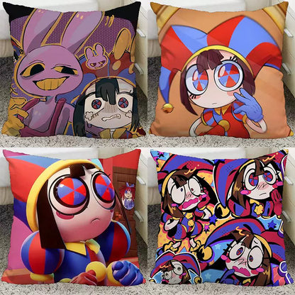 The Amazing Digital Circus Throw Pillow Cases - TADC Pomni & Jax Decorative Cushion Covers - Soft HD Print Pillowcases for Sofa & Bedroom Decor - Multiple Styles