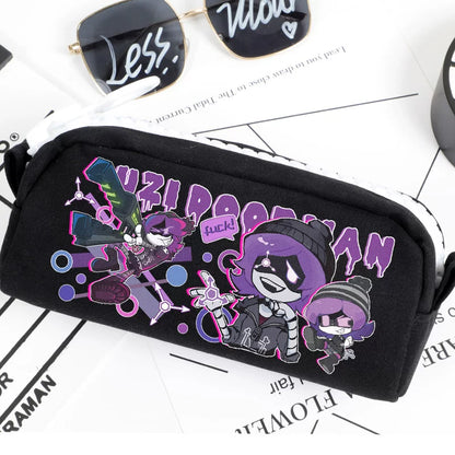 Murder Drones Large Capacity Pencil Case - TADC Uzi, Serial Designation N, V, J Stationery Bag - Cute Anime Pen Pouch for School & Travel - Indie Animation Fan Gift