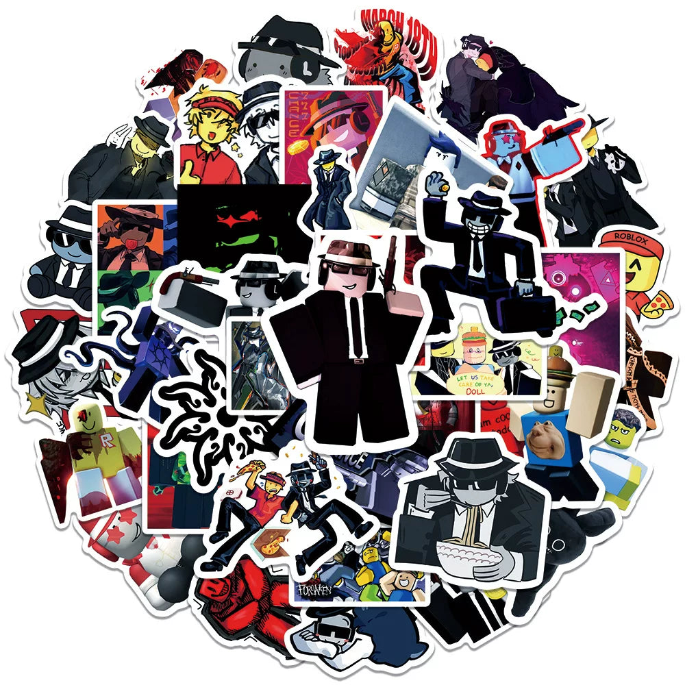 50Pcs Roblox Myth Sticker Pack - Team c00lkid & Bluudud Hacker Decals - Forsaken Chance Lore Merch - Retro Roblox Creepypasta Stickers for Laptops & Water Bottles