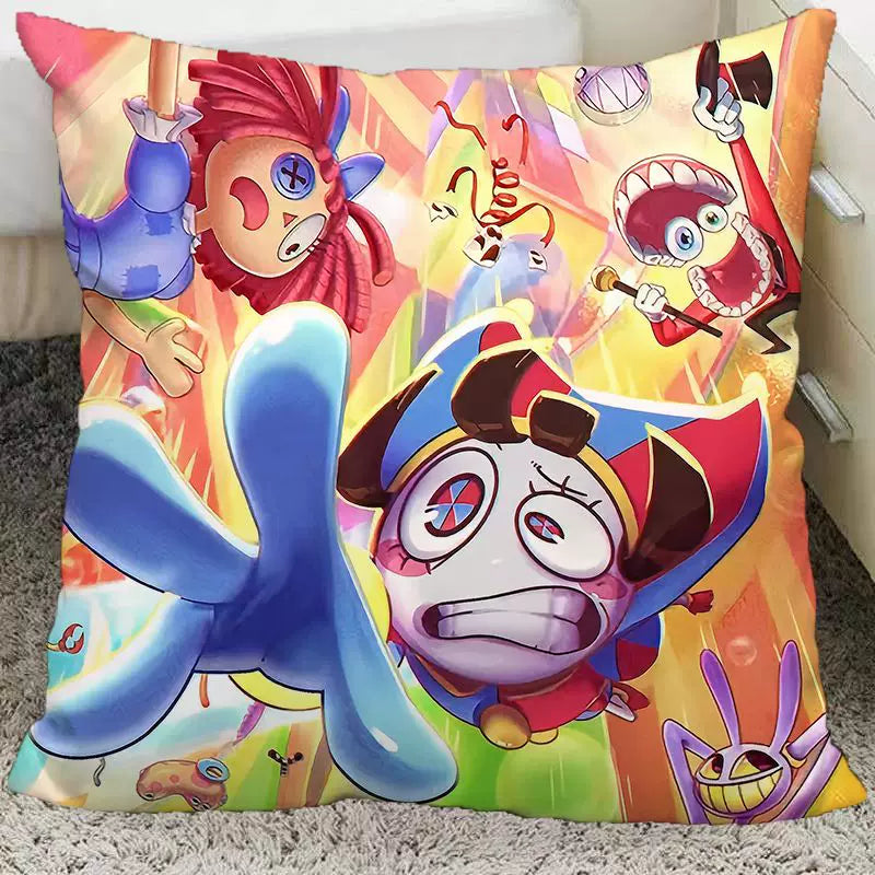 The Amazing Digital Circus Throw Pillow Cases - TADC Pomni & Jax Decorative Cushion Covers - Soft HD Print Pillowcases for Sofa & Bedroom Decor - Multiple Styles