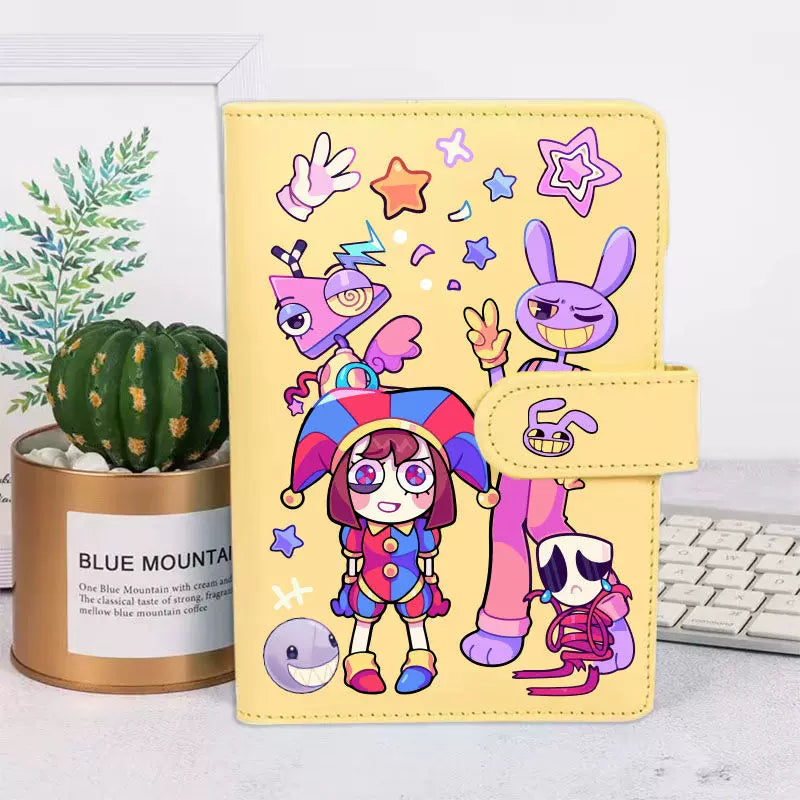 The Amazing Digital Circus Pomni & Jax Notebook - TADC Aesthetic Ring Binder Journal - Kawaii Anime Stationery Diary - Refillable Planner for Students & Fans - Indie Animation Merch Gift