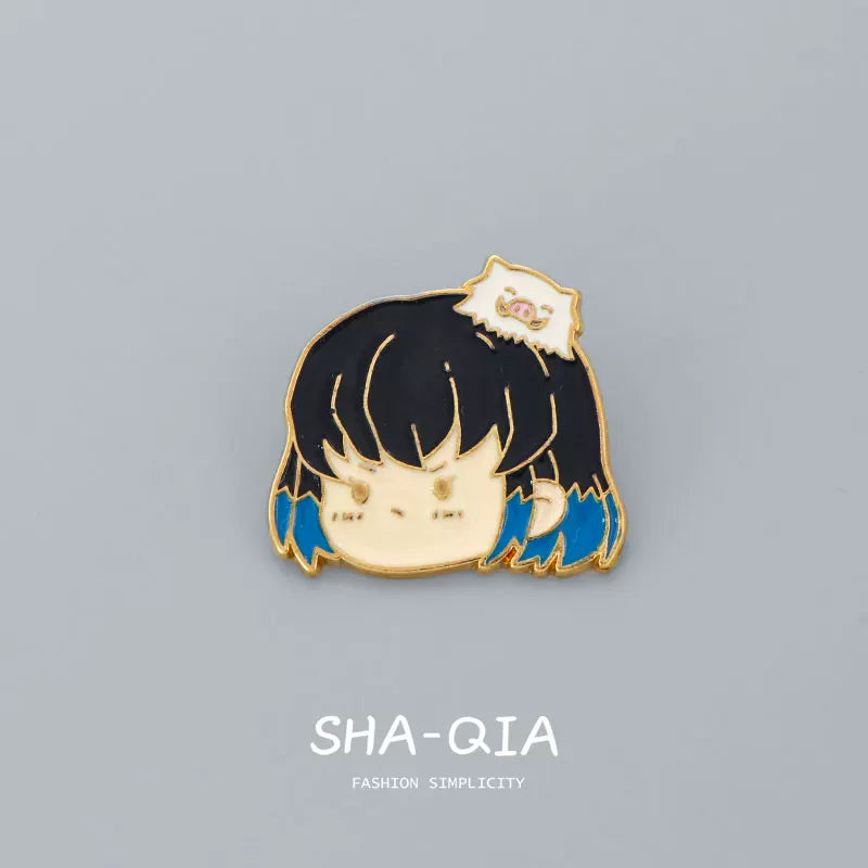 Demon Slayer Chibi Enamel Pins - Kawaii Hashira Set
