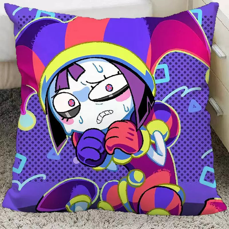 The Amazing Digital Circus Throw Pillow Cases - TADC Pomni & Jax Decorative Cushion Covers - Soft HD Print Pillowcases for Sofa & Bedroom Decor - Multiple Styles