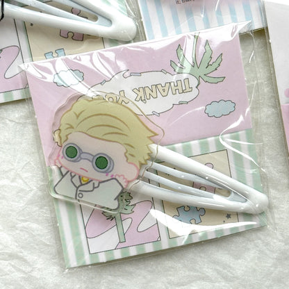 Jujutsu Kaisen Chibi Hair Clips - Pastel Sorcerer Side Bangs Barrette 6-Piece Set