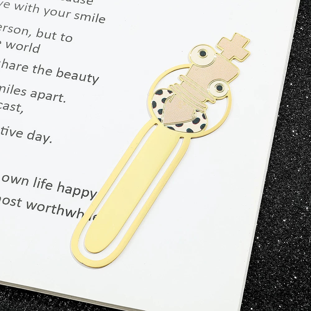 The Amazing Digital Circus Metal Bookmarks - TADC Enamel Page Clips - Jax, Pomni & Caine Gold-Tone Book Markers - Reading Accessories for Students & Bookworms