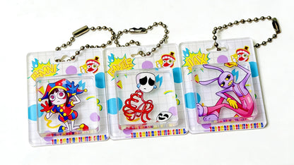 The Amazing Digital Circus Acrylic Keychains - TADC Pomni, Jax & Gangle Bag Charms - 3D Layered Aesthetic Pendant for Backpacks & Keys