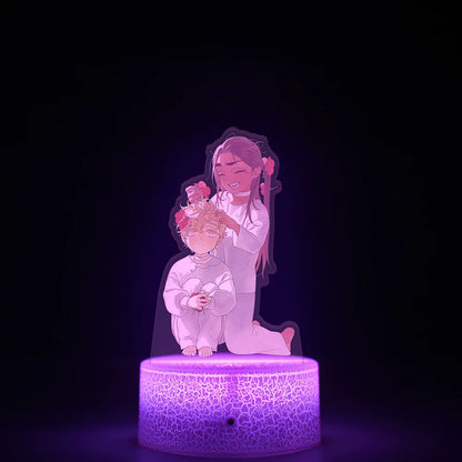 Alien Stage 3D LED Illusion Night Light - 16-Color Remote Control Acrylic Lamp - ALNST Till Mizi Ivan Stage Performance & Cute Onesie Desk Mascot