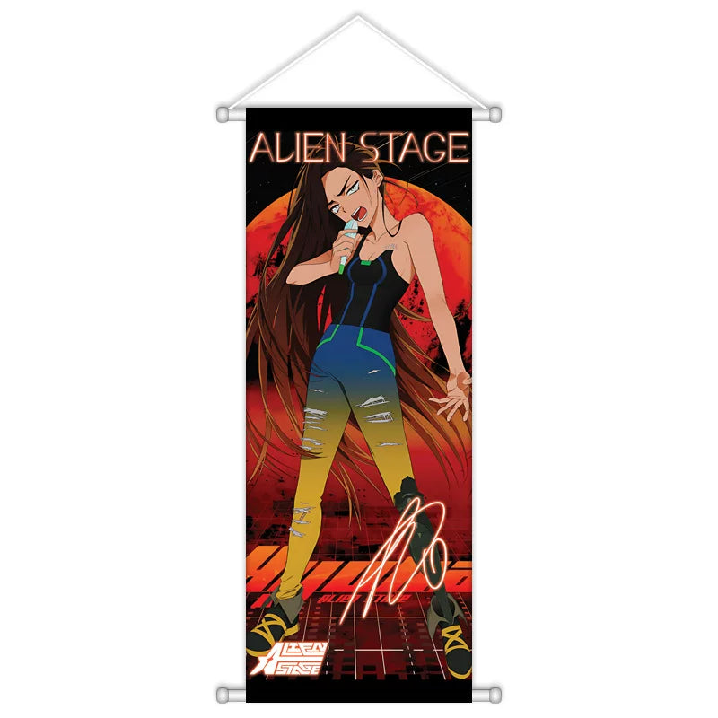 Alien Stage Sweet Dream Cafe AU Wall Scroll - Premium Satin Fabric Fabric Hanging Banner - ALNST Ivan Hyuna Luka Aesthetic Studio Poster