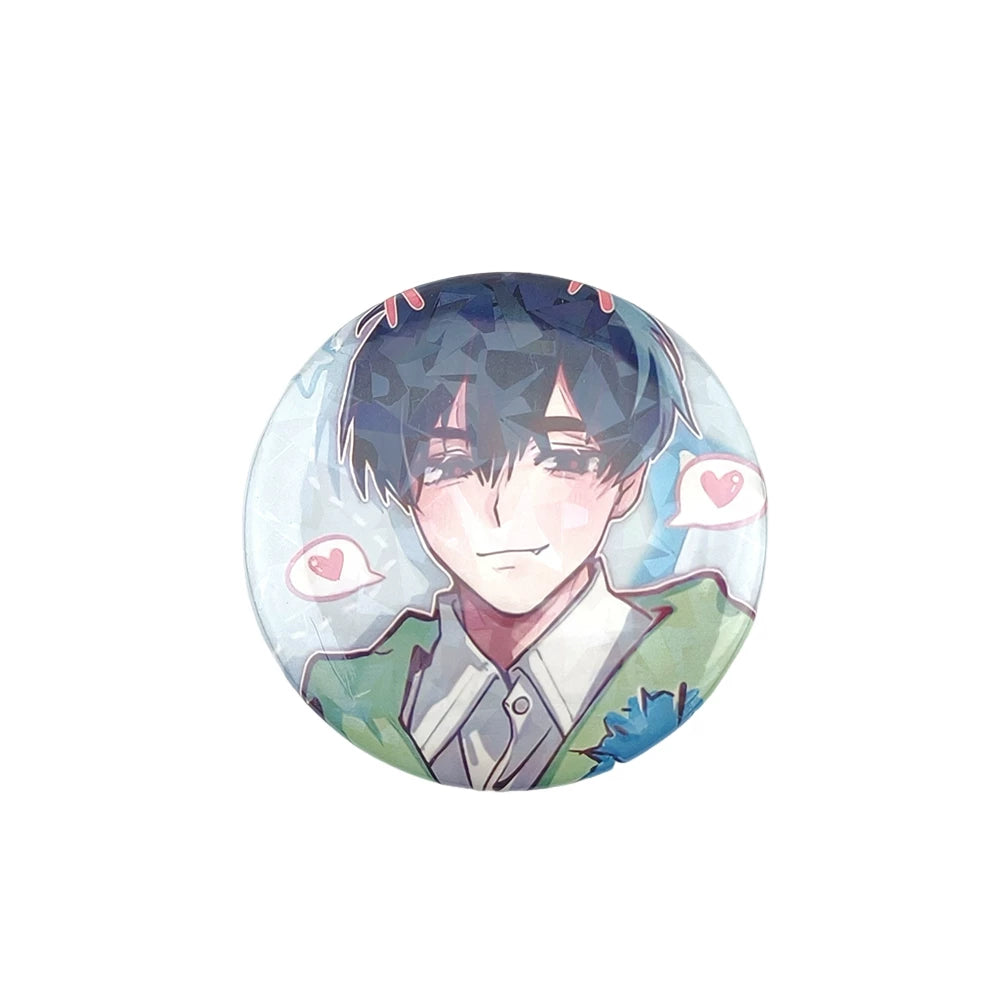 Alien Stage Flustered Heart Rectangular Badge - Holographic Reflective Square Can Badge - ALNST Ivan Till Mizi Sua Aesthetic Ita Bag Pin