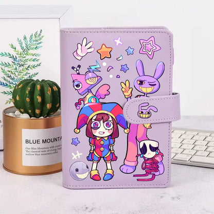 The Amazing Digital Circus Pomni & Jax Notebook - TADC Aesthetic Ring Binder Journal - Kawaii Anime Stationery Diary - Refillable Planner for Students & Fans - Indie Animation Merch Gift