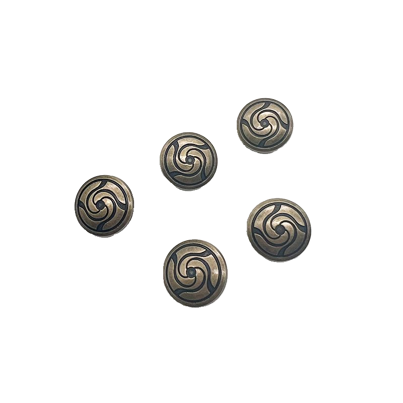 Jujutsu Kaisen Jujutsu High School Swirl Button Set - 5Pcs Antique Bronze Cosplay Replica