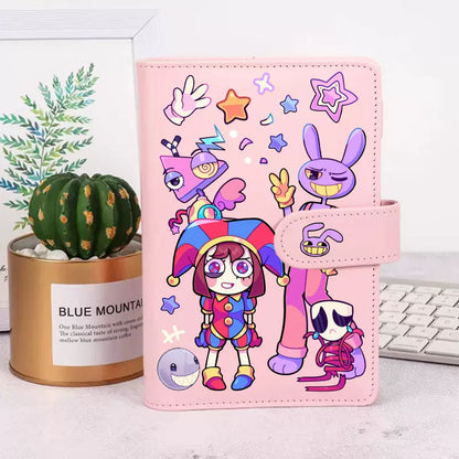 The Amazing Digital Circus Pomni & Jax Notebook - TADC Aesthetic Ring Binder Journal - Kawaii Anime Stationery Diary - Refillable Planner for Students & Fans - Indie Animation Merch Gift