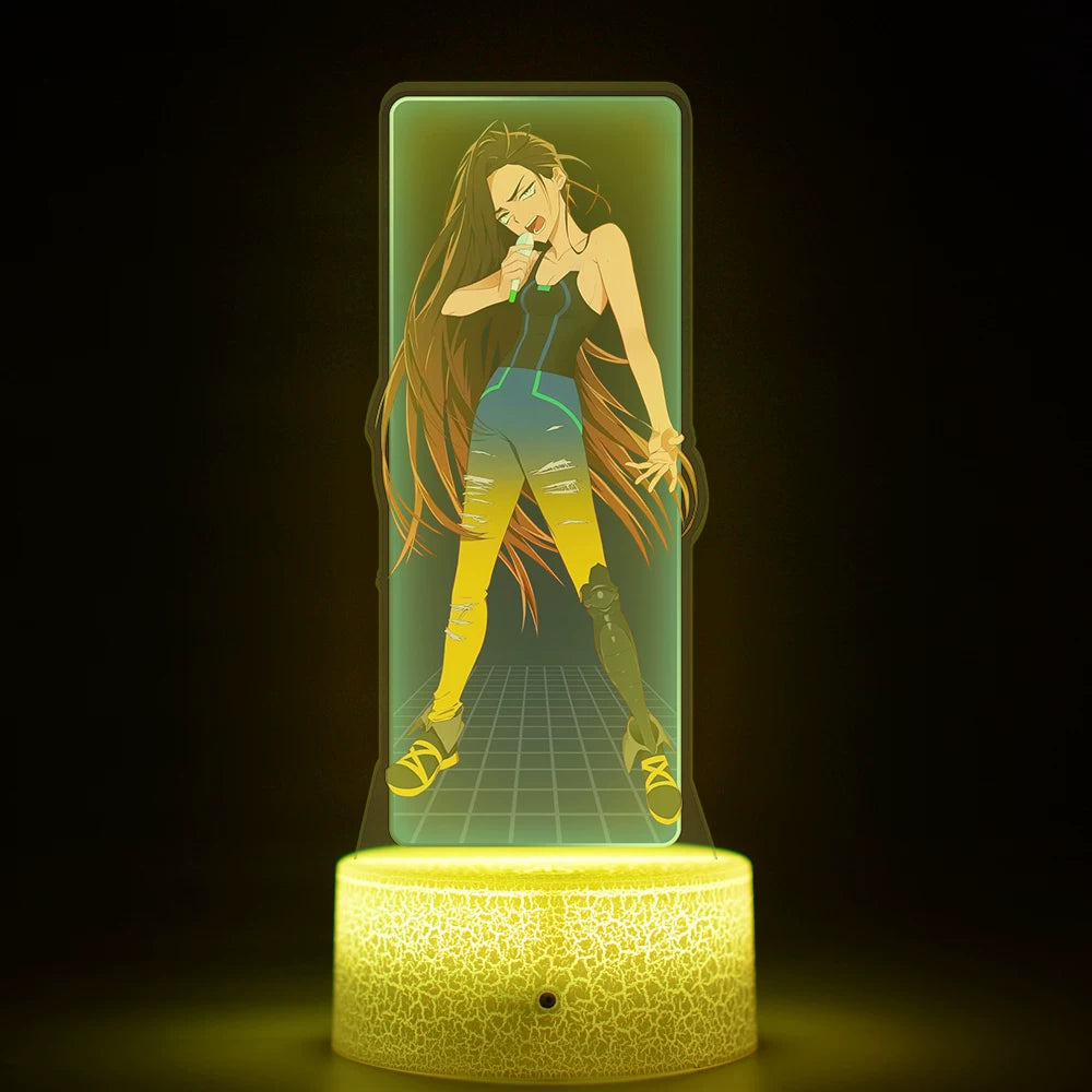 Alien Stage 3D LED Illusion Night Light - 16-Color Remote Control Acrylic Lamp - ALNST Till Mizi Ivan Stage Performance & Cute Onesie Desk Mascot