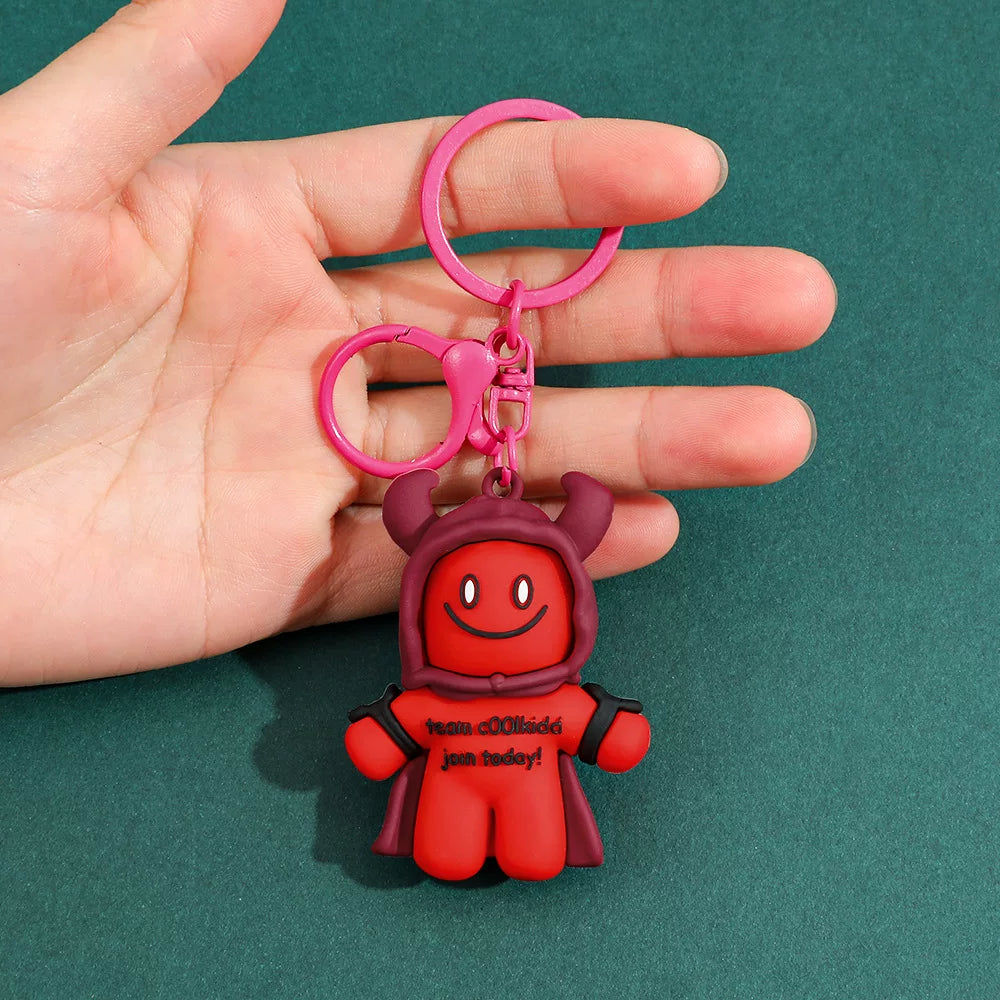 Forsaken Chance Roblox Hacker Myth Keychains - Team c00lkid & Bluudud 3D Silicone Charms - Retro Roblox Creepypasta Avatars - Blocky Aesthetic Bag Accessories for Fans