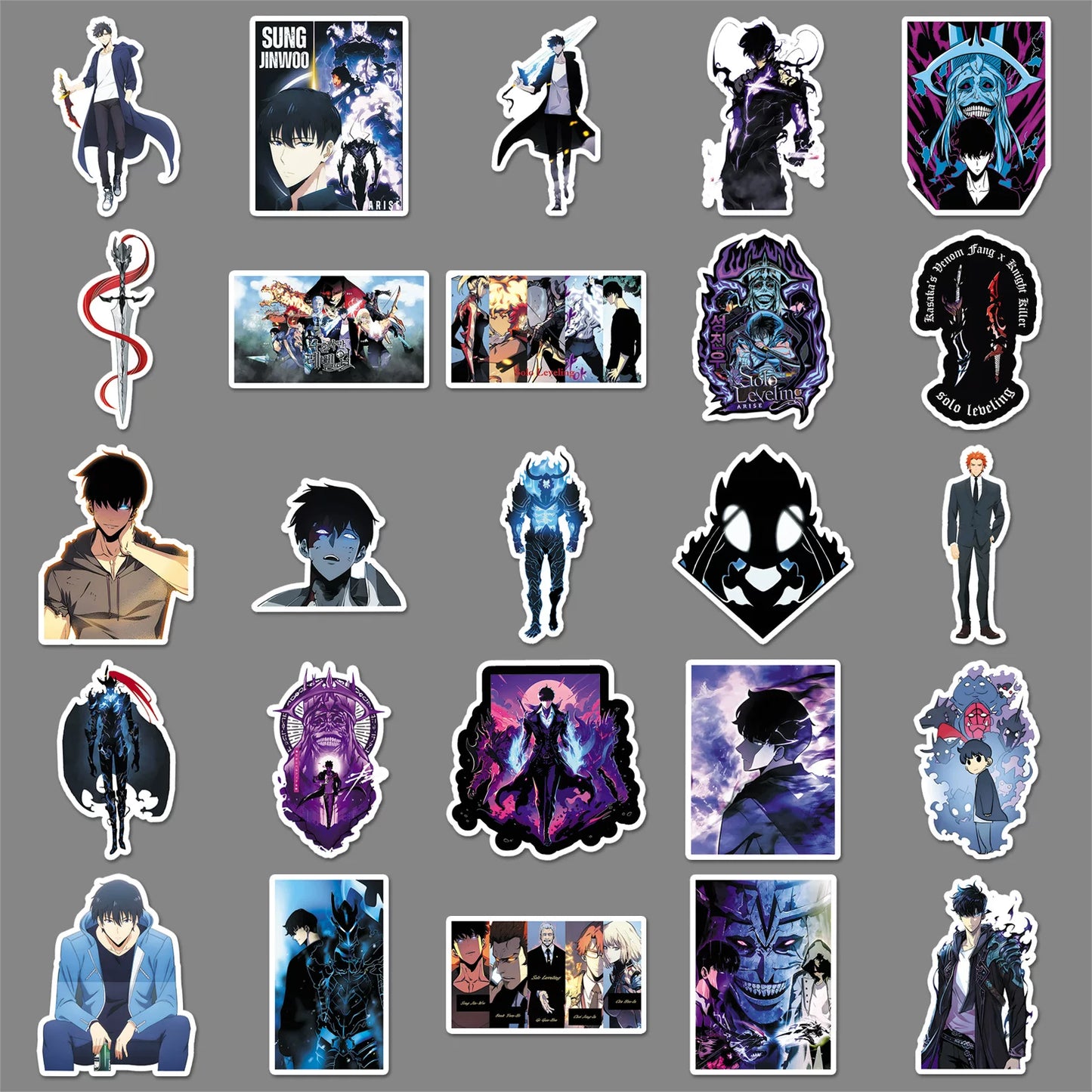 Solo Leveling Stickers - 50Pcs Shadow Monarch Arise Set