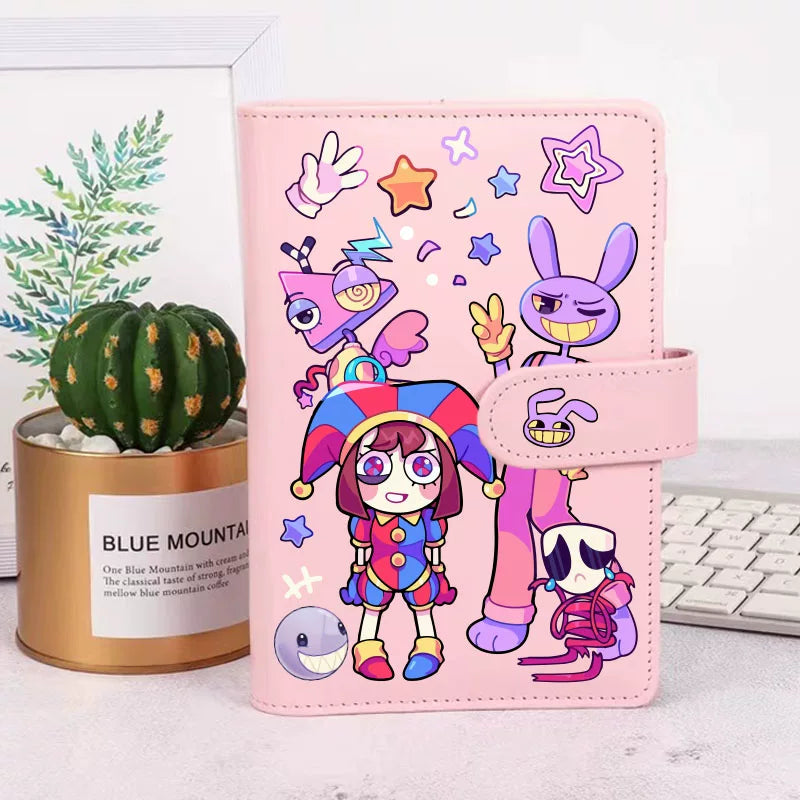 The Amazing Digital Circus Pomni & Jax Notebook - TADC Aesthetic Ring Binder Journal - Kawaii Anime Stationery Diary - Refillable Planner for Students & Fans - Indie Animation Merch Gift