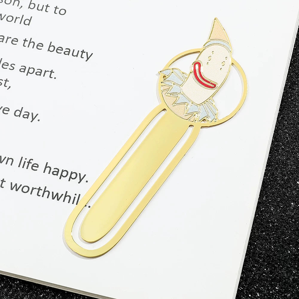 The Amazing Digital Circus Metal Bookmarks - TADC Enamel Page Clips - Jax, Pomni & Caine Gold-Tone Book Markers - Reading Accessories for Students & Bookworms