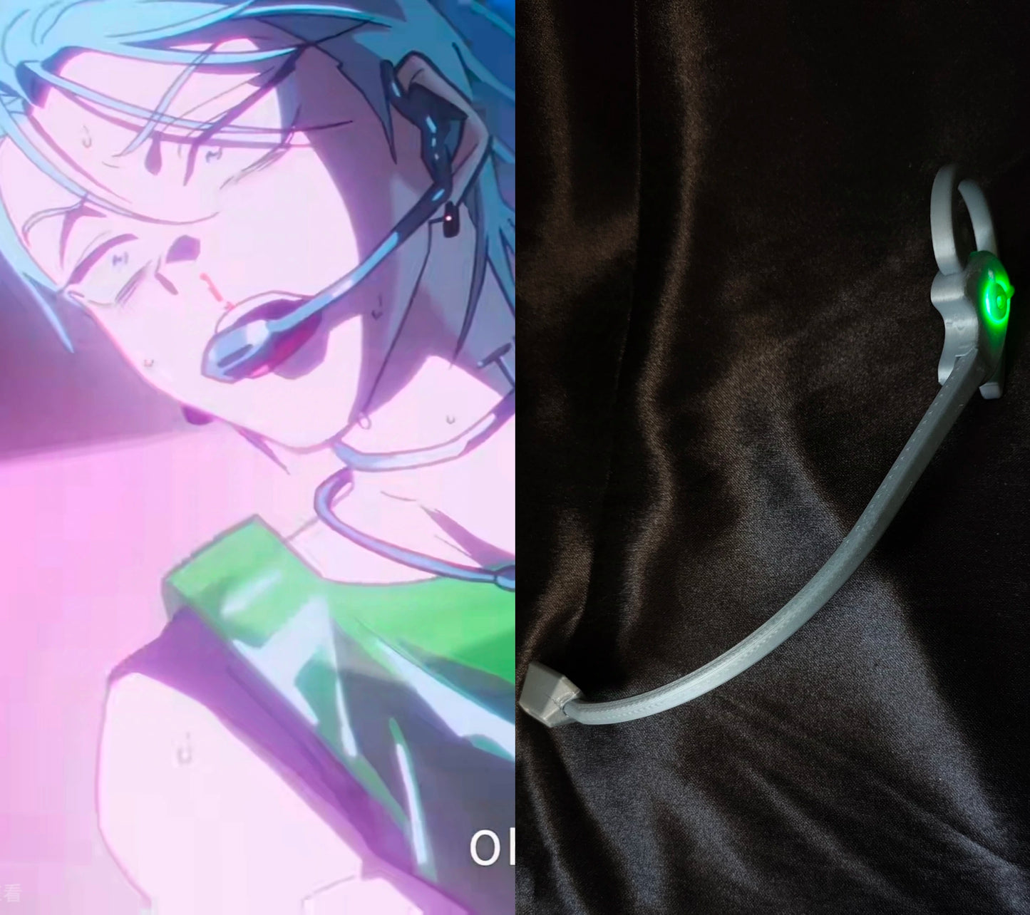 Alien Stage Till Round 7 Cosplay Microphone & Collar Prop Set - Screen-Accurate LED Stage Mic - ALNST Tillcos Cyberpunk Rebel Neck Ring Accessory