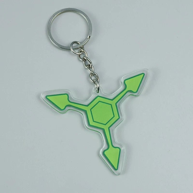 Murder Drones Absolute Solver Acrylic Keychains - MD Uzi (Purple), Cyn (Yellow) & Doll (Red) Inspired Charms - Multi-Color AS Symbol Bag Pendants - Indie Animation Fan Collectibles
