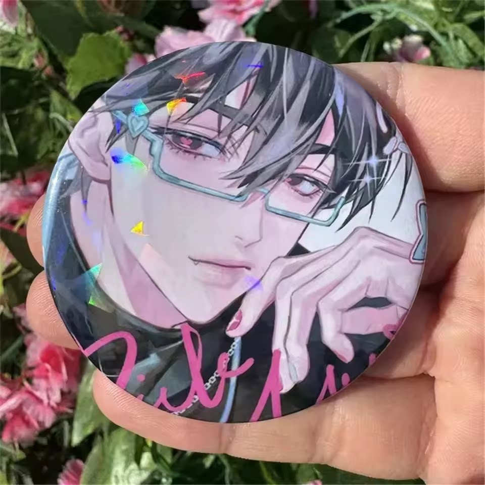 Alien Stage Flustered Heart Rectangular Badge - Holographic Reflective Square Can Badge - ALNST Ivan Till Mizi Sua Aesthetic Ita Bag Pin