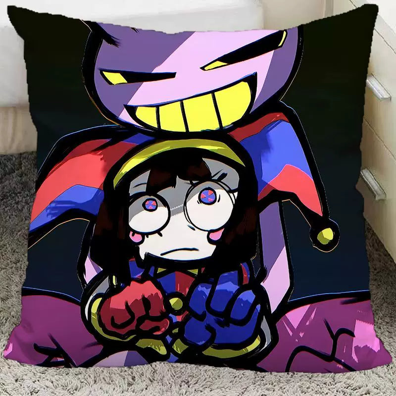 The Amazing Digital Circus Throw Pillow Cases - TADC Pomni & Jax Decorative Cushion Covers - Soft HD Print Pillowcases for Sofa & Bedroom Decor - Multiple Styles