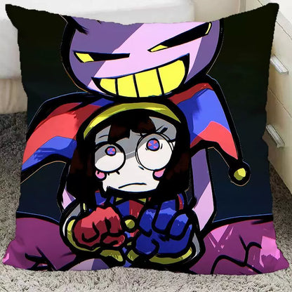The Amazing Digital Circus Throw Pillow Cases - TADC Pomni & Jax Decorative Cushion Covers - Soft HD Print Pillowcases for Sofa & Bedroom Decor - Multiple Styles