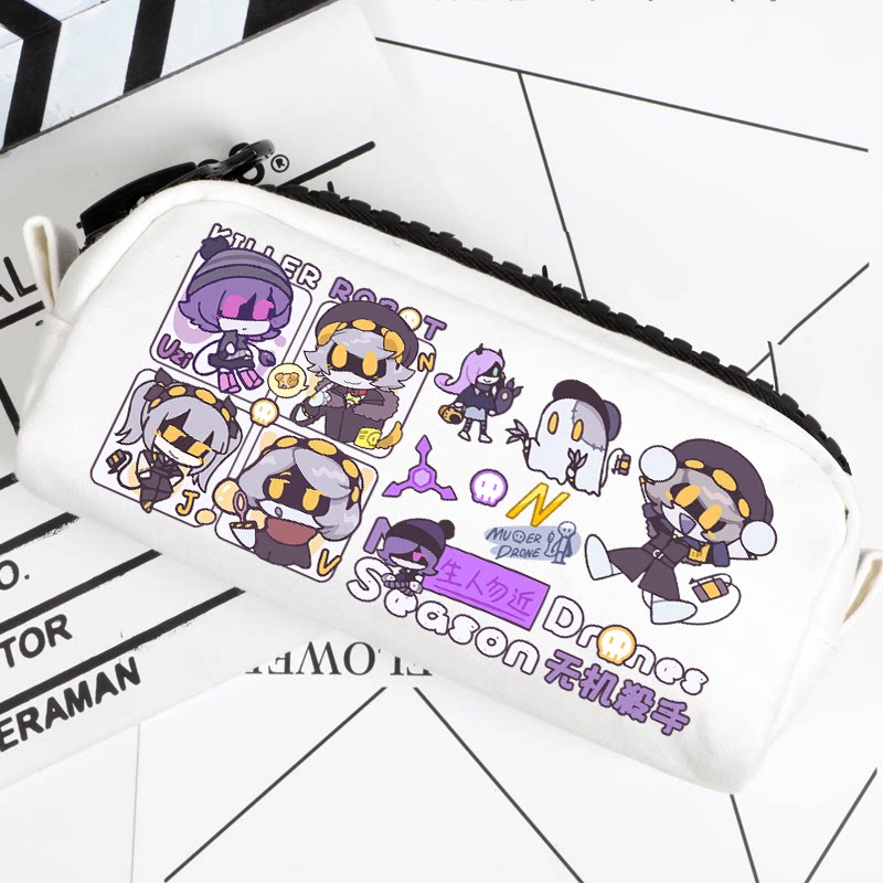 Murder Drones Large Capacity Pencil Case - TADC Uzi, Serial Designation N, V, J Stationery Bag - Cute Anime Pen Pouch for School & Travel - Indie Animation Fan Gift