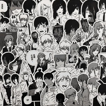 Anime Manga Stickers - B&W JJK & More Figures Pack