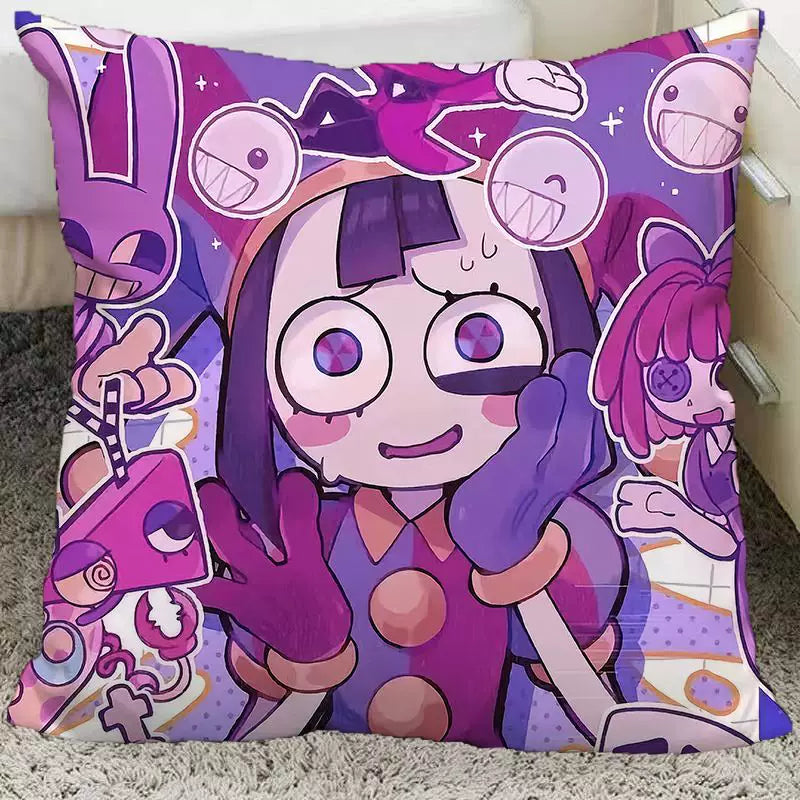 The Amazing Digital Circus Throw Pillow Cases - TADC Pomni & Jax Decorative Cushion Covers - Soft HD Print Pillowcases for Sofa & Bedroom Decor - Multiple Styles