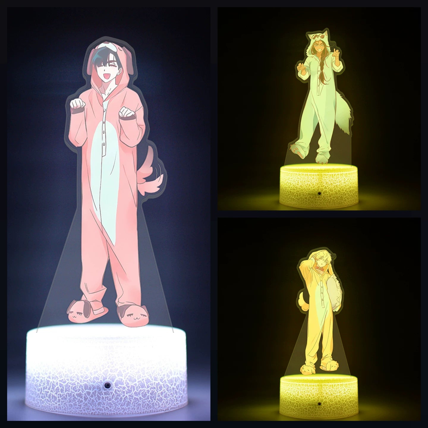 Alien Stage 3D LED Illusion Night Light - 16-Color Remote Control Acrylic Lamp - ALNST Till Mizi Ivan Stage Performance & Cute Onesie Desk Mascot