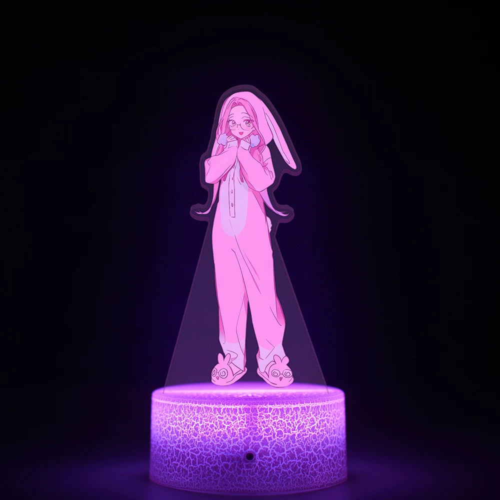 Alien Stage 3D LED Illusion Night Light - 16-Color Remote Control Acrylic Lamp - ALNST Till Mizi Ivan Stage Performance & Cute Onesie Desk Mascot