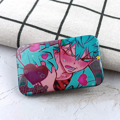 Alien Stage Flustered Heart Rectangular Badge - Holographic Reflective Square Can Badge - ALNST Ivan Till Mizi Sua Aesthetic Ita Bag Pin