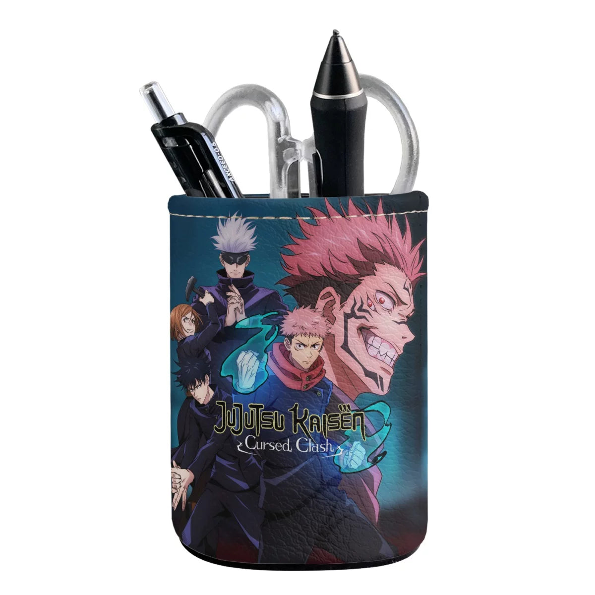 Jujutsu Kaisen Premium PU Leather Pen Holder - Gojo Satoru Desktop Organizer