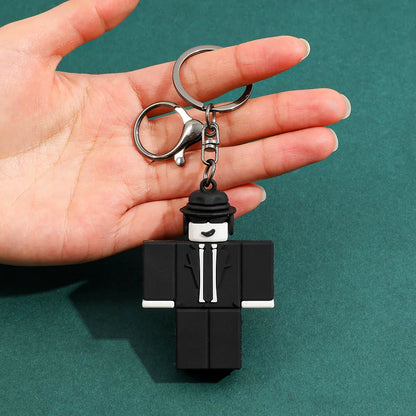 Forsaken Chance Roblox Hacker Myth Keychains - Team c00lkid & Bluudud 3D Silicone Charms - Retro Roblox Creepypasta Avatars - Blocky Aesthetic Bag Accessories for Fans
