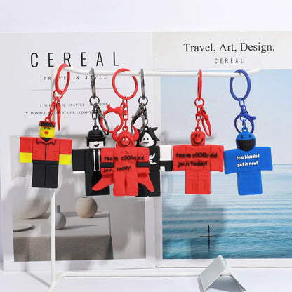 Forsaken Chance Roblox Hacker Myth Keychains - Team c00lkid & Bluudud 3D Silicone Charms - Retro Roblox Creepypasta Avatars - Blocky Aesthetic Bag Accessories for Fans