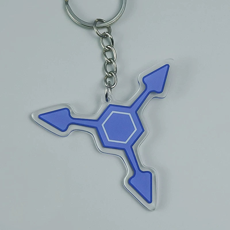 Murder Drones Absolute Solver Acrylic Keychains - MD Uzi (Purple), Cyn (Yellow) & Doll (Red) Inspired Charms - Multi-Color AS Symbol Bag Pendants - Indie Animation Fan Collectibles