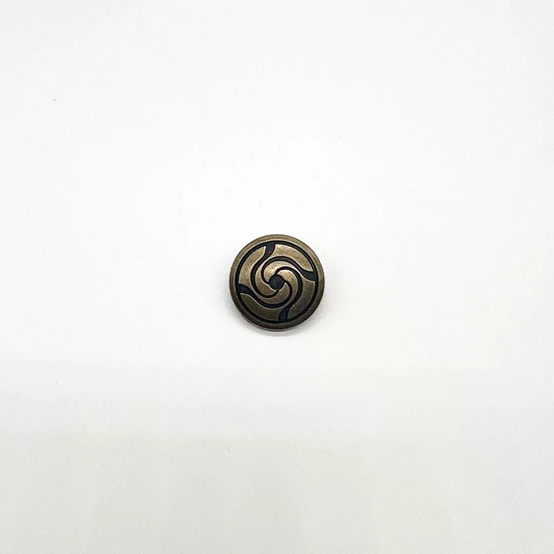 Jujutsu Kaisen Jujutsu High School Swirl Button Set - 5Pcs Antique Bronze Cosplay Replica
