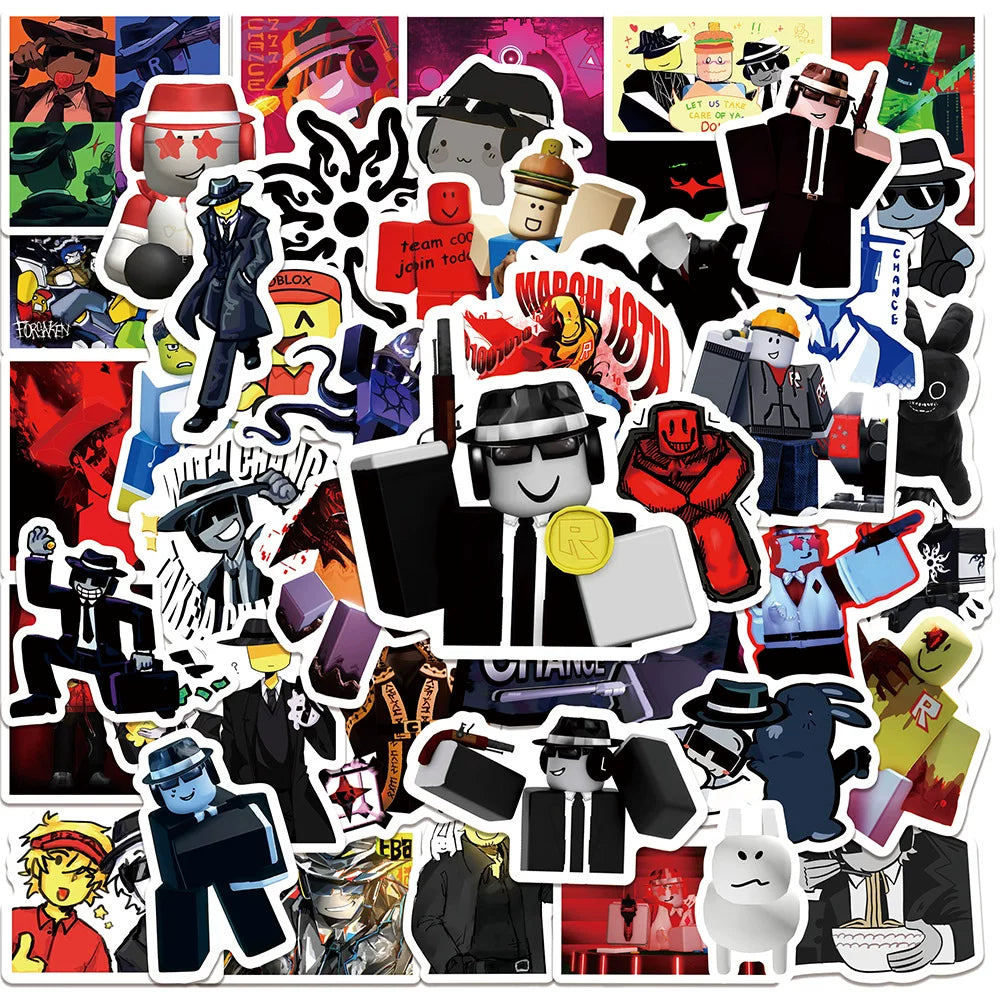 50Pcs Roblox Myth Sticker Pack - Team c00lkid & Bluudud Hacker Decals - Forsaken Chance Lore Merch - Retro Roblox Creepypasta Stickers for Laptops & Water Bottles