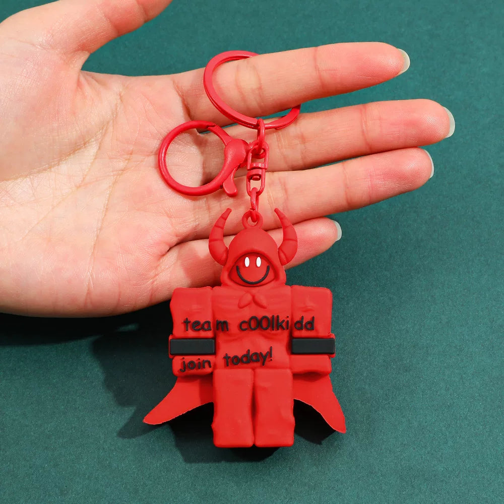 Forsaken Chance Roblox Hacker Myth Keychains - Team c00lkid & Bluudud 3D Silicone Charms - Retro Roblox Creepypasta Avatars - Blocky Aesthetic Bag Accessories for Fans