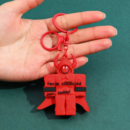 Forsaken Chance Roblox Hacker Myth Keychains - Team c00lkid & Bluudud 3D Silicone Charms - Retro Roblox Creepypasta Avatars - Blocky Aesthetic Bag Accessories for Fans