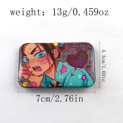 Alien Stage Flustered Heart Rectangular Badge - Holographic Reflective Square Can Badge - ALNST Ivan Till Mizi Sua Aesthetic Ita Bag Pin