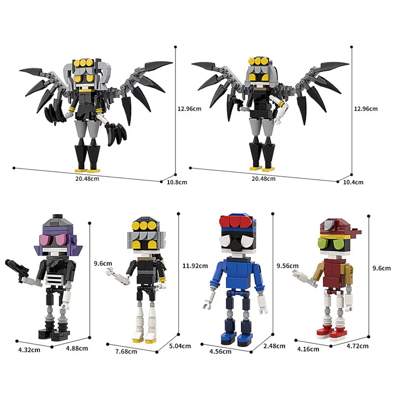 495PCS Murder Drones Building Block Set - Absolute Solver Uzi, Serial Designation N & V MOC Figures - Copper 9 Worker & Disassembly Drones Mini Toys - Posable Sci-Fi Horror Collectibles