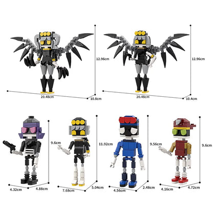 495PCS Murder Drones Building Block Set - Absolute Solver Uzi, Serial Designation N & V MOC Figures - Copper 9 Worker & Disassembly Drones Mini Toys - Posable Sci-Fi Horror Collectibles