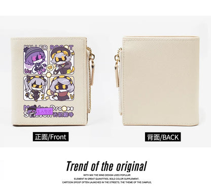 Murder Drones Multi-Slot Wallet & Card Holder - TADC Uzi, N, V, J Chibi Fan Art Purse - Compact Zipper Pocketbook for Students & Fans - 2 Sizes Available