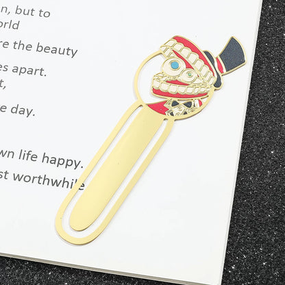 The Amazing Digital Circus Metal Bookmarks - TADC Enamel Page Clips - Jax, Pomni & Caine Gold-Tone Book Markers - Reading Accessories for Students & Bookworms