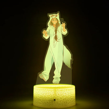 Alien Stage 3D LED Illusion Night Light - 16-Color Remote Control Acrylic Lamp - ALNST Till Mizi Ivan Stage Performance & Cute Onesie Desk Mascot