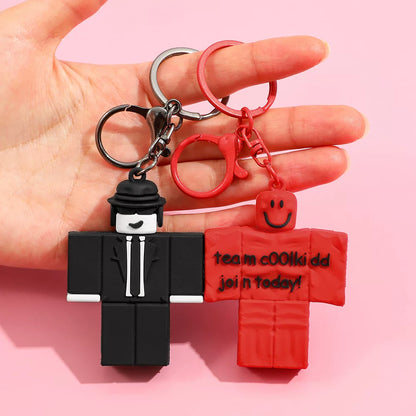 Forsaken Chance Roblox Hacker Myth Keychains - Team c00lkid & Bluudud 3D Silicone Charms - Retro Roblox Creepypasta Avatars - Blocky Aesthetic Bag Accessories for Fans